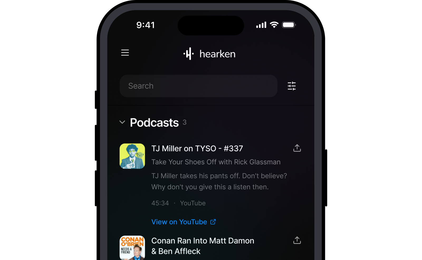 Hearken app interface